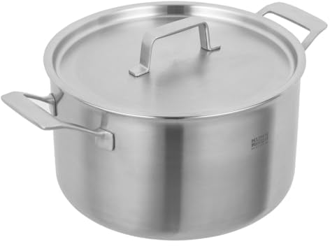 KUHN RIKON Culinary Fiveply - Cacerola de 24 cm, 6,6 L, apta para horno, con tapa de acero inoxidable, platos de inducción, aptos para lavavajillas
