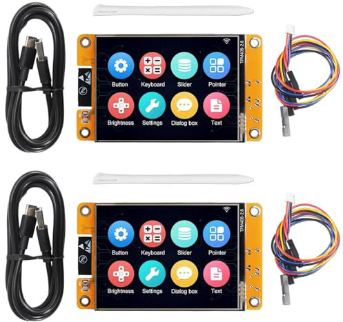 AITRIP 2 Stück ESP32 Display, ESP32 Entwicklungsboard ESP32 Entwicklungsboard WiFi Bluetooth 2.8 Zoll 240 * 320 ESP32 Display TFT Modul Touchscreen Kompatibel mit Arduino