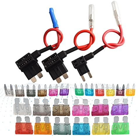 12-V-Sicherungshalter Add-a-Circuit TAP-Adapter Mikro-Mini-Standard-ATM-APM-Blatt-Autosicherung mit 10-A-Blatt-Autosicherung mit Halter (Color : 1set-02, Size : 25A)