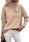 Zeagoo Ladies Jumpers Elegant Turtle Neck Sweater Casual Knitted Sweaters Roll Neck Pullover Ladies Long Sleeve Tops Autumn Winter Khaki L
