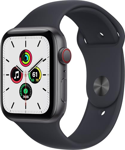 Apple Watch SE (GPS, 40mm) Space Gray Aluminum Case with Midnight Sport Band (Renewed)