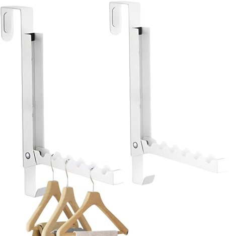 Étendoir à linge pliable en métal, 2 séchoirs à vêtements sur porte, crochets de porte, étendoir pour sécher les serviettes, soutiens-gorge, vêtements, étendoir pliable, gain de place L