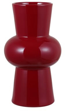 Moderne dekorative Keramikvasen für Heimdekoration, 20 cm, minimalistische Blumenvase für Pampasgras (Burgunderrot)