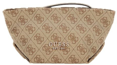 GUESS Eco Evaine Make Up Bag Latte Logo/Brown