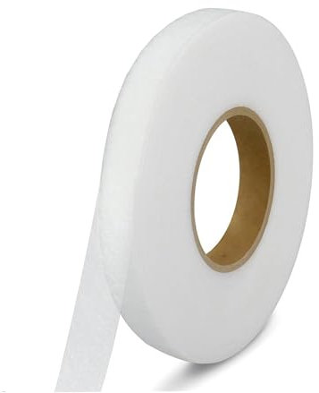 100 Meter Saumband zum Aufbügeln Weiß Bügelband 10 mm Breit Bügelsaumband Selbstklebende Nahtband zum Reparieren von Stoff, Gardinen, Hosen, Kleidung ohne nähen Iron on Hem Tape (100 M-1 cm Weiss)
