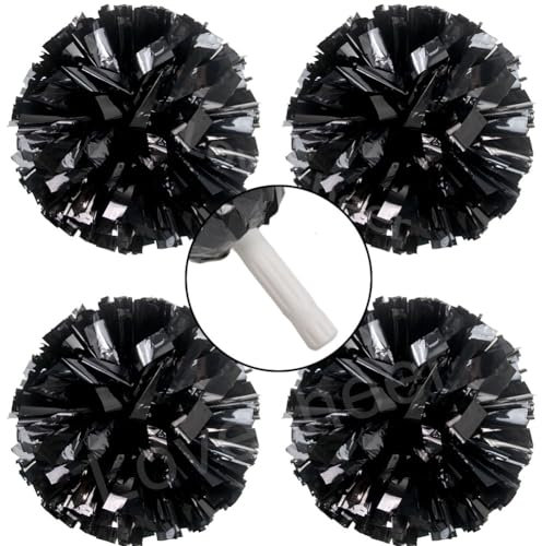 Lovecheer Cheer Pom Poms Cheer Pom Poms Metallic Black Pom Poms Cheerleading Sport Team Spirits Football Basketball Games Dance Party Cheering