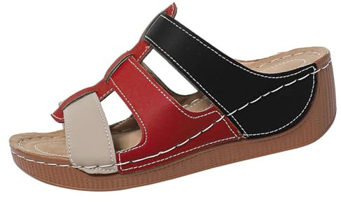 Sandales Femmes Été Nu-Pieds Orthopédique Compensées avec Support Mode Tongs Ouvert Eté Mode Sabots Sandale Femme Été Respirantes Semelles