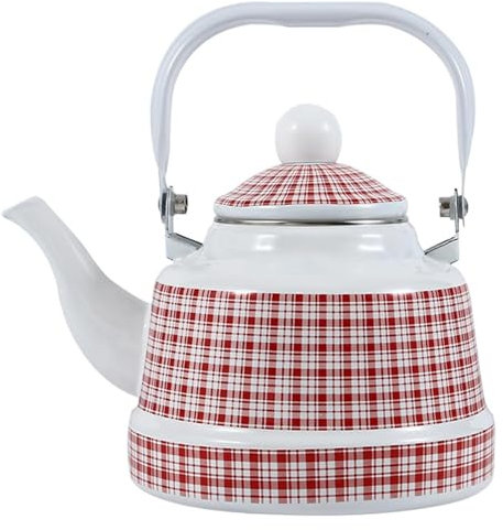 Teiera smaltata con motivo floreale vintage, for forni elettromagnetici e fornelli a gas(2.5L)