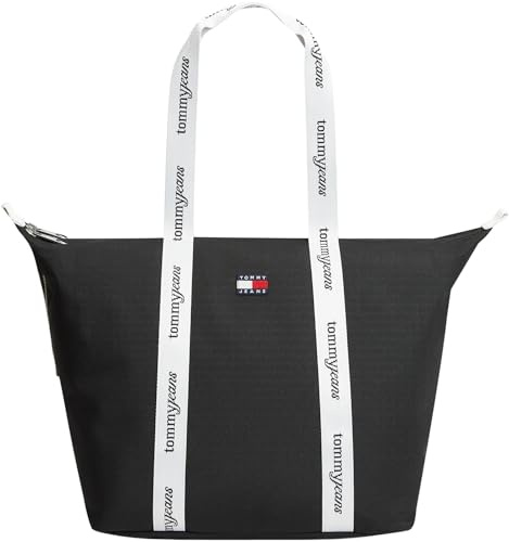 Tommy Jeans Damen Tote Bag Tasche Daily mit Logo-Print, Schwarz (Black), Einheitsgröße