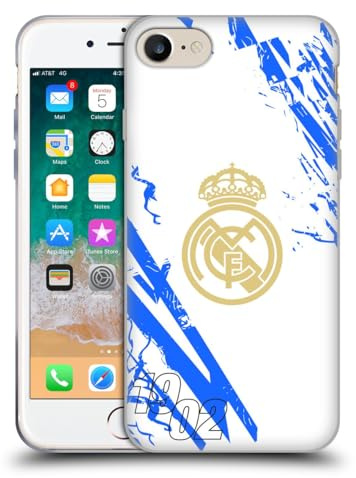 Head Case Designs Offizielle Real Madrid CF Weiß-Blau Urban Gelhülle [Militärischer Schutzgrad] Kompatibel Mit Apple iPhone 7/8 / SE 2020 & 2022 Und Kompatibel Mit MagSafe