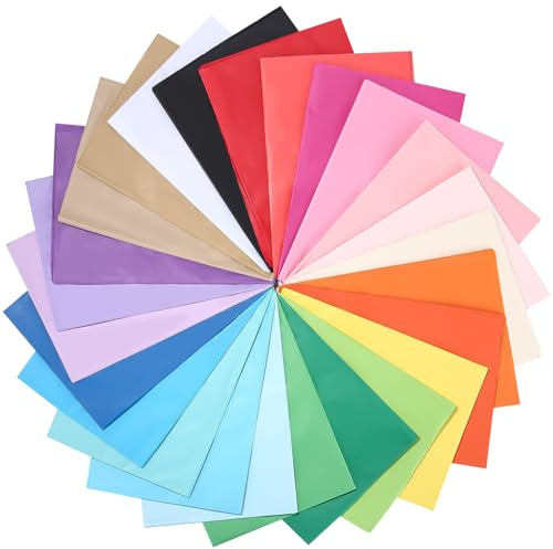Zofory 150 Blatt Seidenpapier Bunt, 25 Farben 50x70 cm Seidenpapier Verpackungsmaterial, für Osterdekorationen DIY Craft Packaging Geschenk Tissue Paper Geschenkpapier