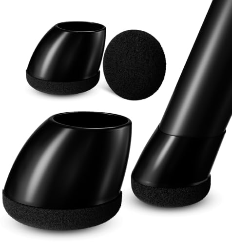 MAYZOLOP 16 Stück Stuhlbeinkappen, Ø28-34mm Stuhlbeinkappen Rund, Schräge Stuhlbeine für 15°-25° mit Schwarz Filz, Hartholzboden Stuhlbeinschoner, Kein Lärm Kein Kratzer