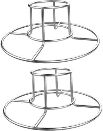 SHINEOFI 2 pièces Support de Poulet Acier Inoxydable Rôtissoire Ronde pour Barbecue Casier Bouteilles Pratique pour Grillades Maison