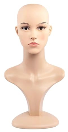 Amagogo Tête de mannequin femme, buste, support pour perruque avec épaule pour stylistes à domicile, Style B