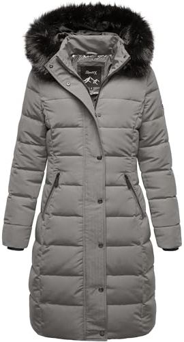 REPUBLIX Damen Gefütterte Dicke Winter Jacke Mantel Parka mit Kapuze RJ-8019