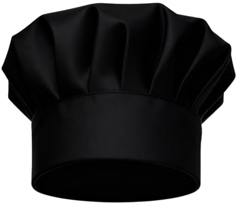 WANTUSHUI Kochmütze Herren,Schwarz Kochmütze Damen Chef,Koch Mütze Unisex,Bäckermütze Kochhut Küche