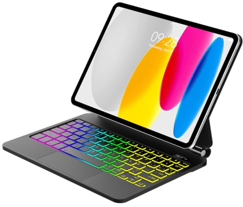 Occtingkind NeoMagic Keyboard para iPad 11 Generación A16 2025/10 Gen 2022 | Retroiluminado Teclado con Soporte Magnético Flotante y Trackpad para Tablet iPad 11/10 Gen 11/10.9 Pulgada, Negro