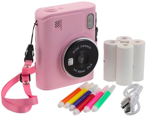 DIYEAH 1 set di fotocamere digitali istantanee per bambini, per ragazzi e ragazze, fotocamera digitale per selfie con carta da stampa, giocattolo per la stampa fotografica, regalo di compleanno