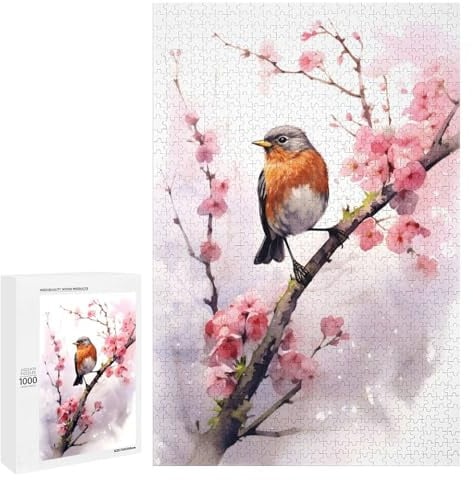 Puzzles Für Erwachsene 1000 PCS Robin Hood Birds Puzzles Für Erwachsene Entspannungsspiele EIN Kunstwerk Geburtstagsgeschenk, Geschenke, 1000 PCS