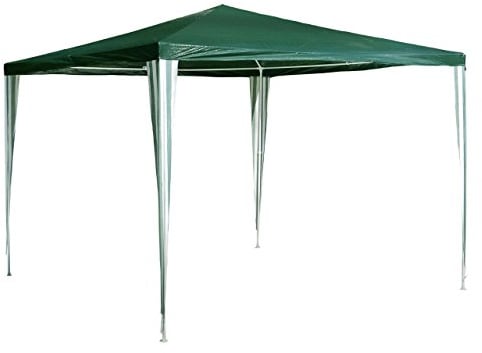 Nexos GM36002 PE-Pavillon Partyzelt für Garten Terrasse Markt Camping Festival als Unterstand und Plane, wasserdicht 3 x 3 m grün