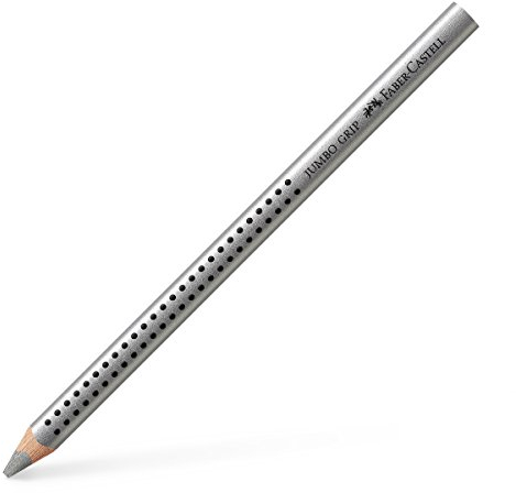 Faber-Castell Jumbo Grip 110982 Silber 1Stück (S) Buntstift - Farbstifte (1 Stück (S), stark, Silber, Holz, Silber, Dreieck)