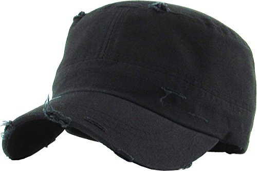 KBETHOS KBK-1466 BLK Verstellbarer Cadet GI-Hut aus reinem Baumwolltwill