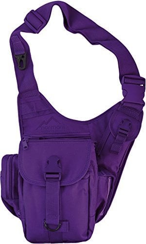 normani Schultertasche, Multifunktions Umhängetasche für Damen und Herren Military Tactical Rucksack Brusttasche Sling Bag für Radfahren Wandern Camping Freizeit Uni Schule Farbe Violett