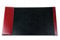 DELMON VARONE - Personalisierbare Schreibtischunterlage mit Klappleiste inkl. Block & Kalender 2025/2026, Cambridge Top Grain Leder schwarz/rot - Rutschfeste Schreibunterlage abwaschbar 66x43cm