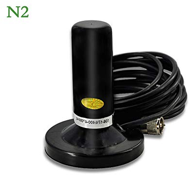 Antenne Voiture Universelle Courte EasyTalk HN-N2RS Double Bande VHF UHF 144/435MHz avec Base Magnétique 5M Câble pour Camions ou Auto Mobil Radio, Noir