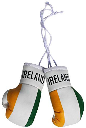 Ireland R.F.C. Ireland Flag Mini Boxing Gloves for Cars or Home: Hanging Ornament - Leather - St. Patrick’s Day