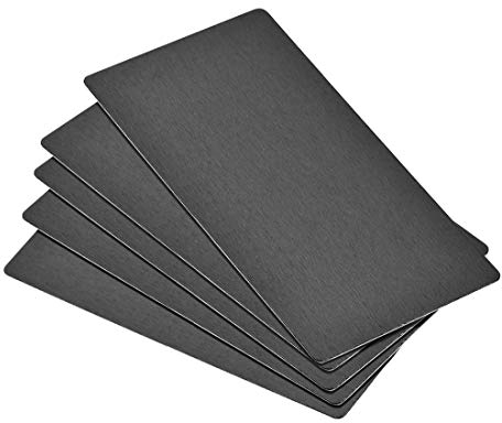 uxcell Blank Metal Card 80x40x0.5mm Anodized Aluminum Plate for DIY Laser Printing Engraving Black 5 Pcs