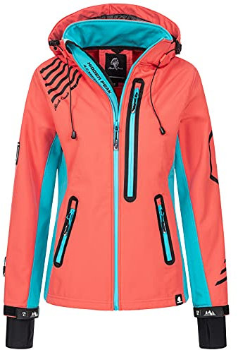Rock Creek Damen Softshell Jacke Windbreaker Regenjacke Übergangsjacke Softshelljacke Damenjacke Regenmantel Outdoorjacke D-402 Coral-Türkis L