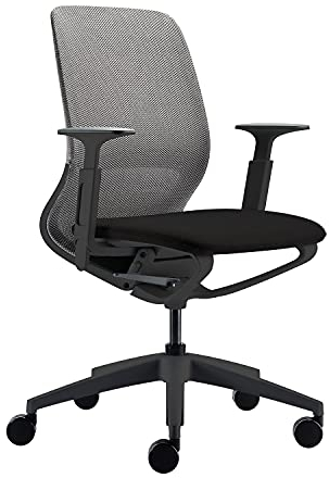 Sedus se:motion net, Drehstuhl, Bürostuhl, Mit Netzmembran Grau, Sitzpolster Schwarz, Armlehnen verstellbar, Höhenverstellbar 42-52.5cm, bis 130kg Belastbar, 23° Öffnungswinkel