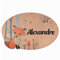 Plaque de Porte Renard Chambre Enfant - Pancarte en Bois Personnalisable - Décoration Enfant Forêt - 2 perçages en haut, Plexi Noir