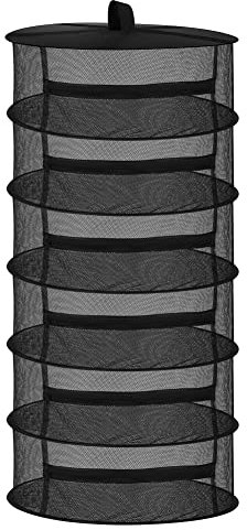 chefeggukk 6-lagiges Trockennetz Kräuter (120x60cm) - Großes Kräutertrockner Netz mit Haken - Trocknungsnetz für Pflanzen, Blumen, Obst & mehr - Klappbar & platzsparend