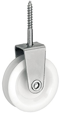 Gesa Seilrolle Polyamid 50mm mit Halterung aus verzinktem Stahl zum Einschrauben - Vogelrolle bis 40kg belastbar, für 8mm Seile, Stahlverzinkt/Polyamid