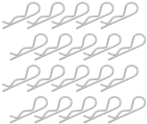 Bonsicoky 20 clip a R per gancio di traino, in acciaio inossidabile, perni di fissaggio a molla per trattori, rimorchi da prato, gancio di traino per camion, M2 x 50 mm