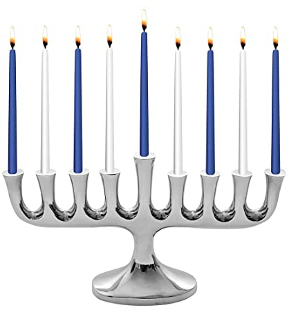 Zion Judaica Atemberaubende Neue schlanke Designers Menora mit Kerzen