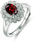 Silber ringe 925 frauen Verstellbar Princess Diana Rot Granat öffnung Damen 925 Sterling Silber Ring Prinzessin Diana Kate Middleton Edelstein Trauringe mit Schöne Schmuck Beutel