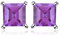 JewelryPalace Quadrat Schliff 0.6ct Echt Amethyst Ohrstecker Silber 925 Damen, Violett Schmuck Set, Ohrringe Silber Edelstein Mädchen, Ohrstecker Silber klein mit Stein Frauen