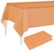 PLULON 2Pcs Orange Tablecloth Plastic Table Cover 137 x 274cm Rectangle Table Cover for Birthday Party Home Table Decorations