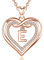 AEONSLOVE Damen Halskette mit Buchstaben E Initialen Kette mit Namen Kupfer Rosegold Herz Alphabet Anhänger für Damen Frauen Mädchen Buchstaben Schmuck Geschenk