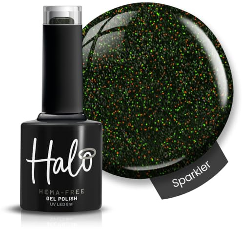 Halo Gel Polish 8ml - Sparkler. UV/LED Gel Nail Polish, Long Lasting & Easy To Apply. Nail Art Colours For Manicure & Pedicure. Gel Polish For Professional & Home Use.
