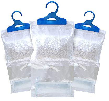 JAMES Hanging Interior Wardrobe Dehumidifier with Leak Proof Storage Bag & Strong Hook Perfect forStop Damp, Mould, Mildew & Condensation for Wardrobe | Dehumidifier Bags (Pack of 3)