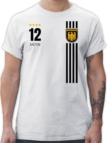 T-Shirt Herren - 2026 Fussball WM Fanartikel - Deutschland Germany Trikot Style - L - Weiß - Deutschland-t-Shirt em Tshirt 2024 fußball deutsche Shirt deutschlandshirt fußball-Fanartikel