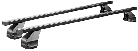 Relingträger Quer Menabo - Kompatibel mit Mercedes C-Klasse W204 2007-2013 Dachgepäckträger Dachträger Dachträger Dachträger Dachteil Stahl 2X - Tragkraft 75 kg