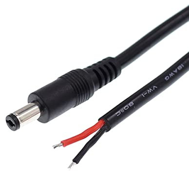 YSJJZRL DC 5,5 mm x 2,5 mm Stecker auf blanken Draht, offenes Ende, Netzteil, Ersatz-Reparaturkabel (0,5 Mio)