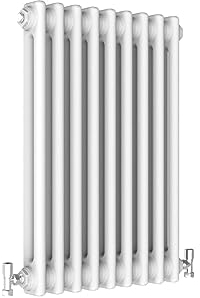 Radbliss Radiatore orizzontale tradizionale 2 Cloumn 600x425mm bianco stile ghisa design RAD riscaldamento centralizzato