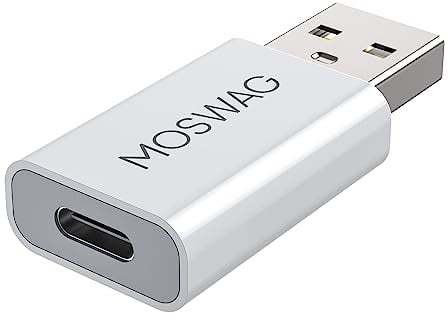 MOSWAG USB-C Buchse zu USB-Stecker Adapter - Kompatibel mit Apple MagSafe Ladegerät, Watch Series Ultra/8/7/se, iMac, MacBook Pro, MacBook, Laptops, PC, Computer und mehr