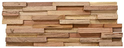 Tidyard 10 pcs Wall Panels 3D Wall Cladding Panels Wall Decor Covering Panels,for Home and Office 1.08 m² Solid Teak Wood